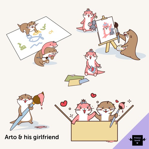 Otter design with the title 'A fun Otter mascot to complete the Art-Holics family!'