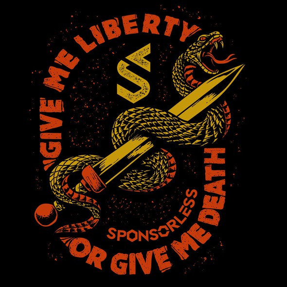 Rustic t-shirt with the title 'Give me liberty'