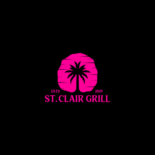 Neon design with the title 'ST. CLAIR GRILL'