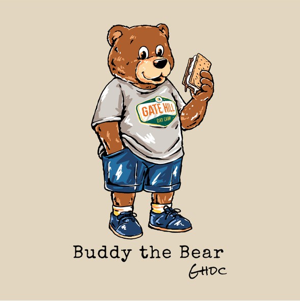 Camping t-shirt with the title 'Buddy the Bear'