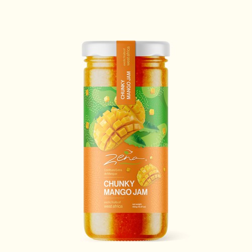 Luxurious label with the title 'Mango Jam Packaging'