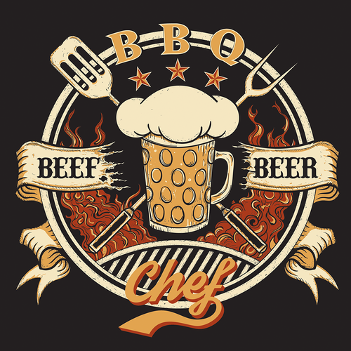 Beer t-shirt with the title 'BBQ beef and beer'