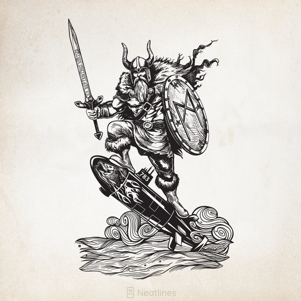 Superhero illustration with the title 'Viking'