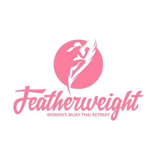 Muay Thai design with the title 'Logo for a women's Muay Thai retreat in Thailand.'