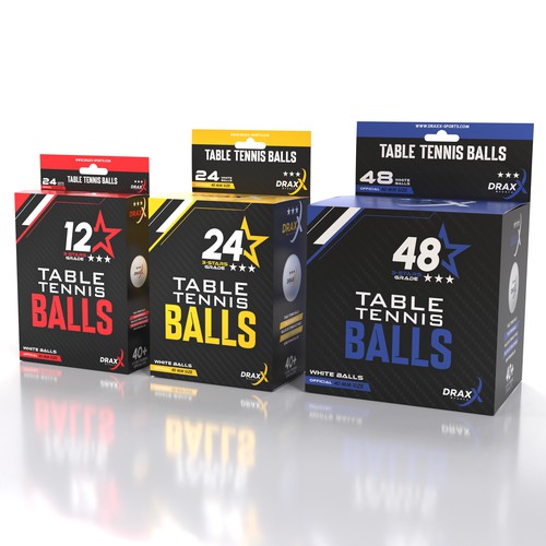 Sport packaging with the title 'TABLE TENNIS BALLS '