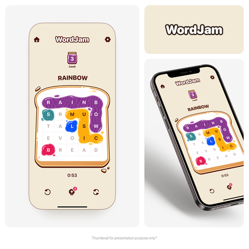 Word design with the title 'WordJam'