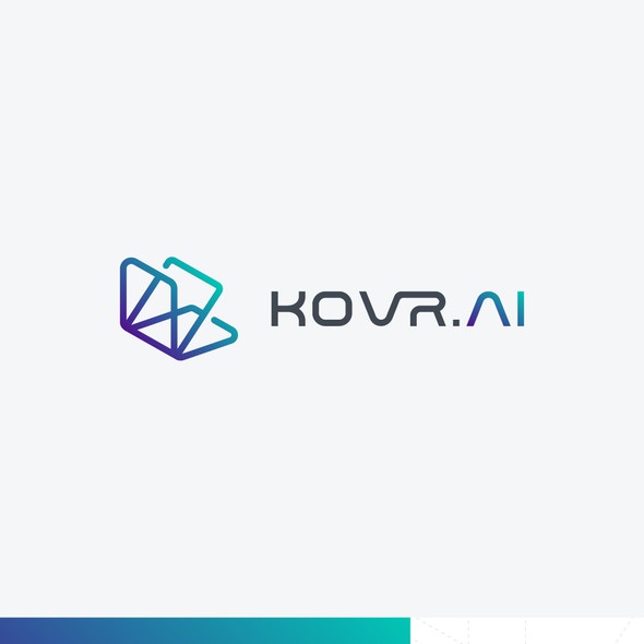 Tech company logo with the title 'K O V R  . A I - Logo Design'