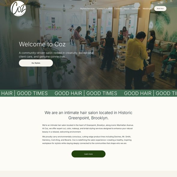 Salon design with the title 'Boutique Salon in NYC'