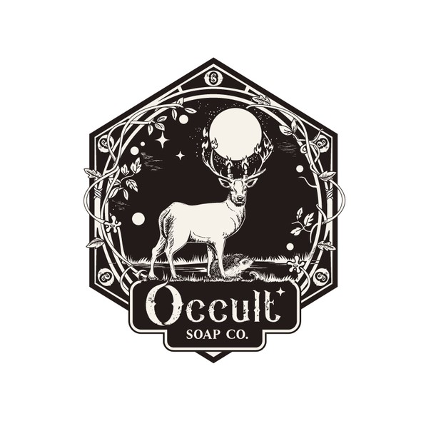 Black and white calculator logo with the title 'Occult Soap Co.'