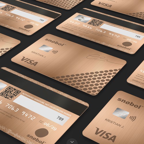 Bank design with the title 'Snøbol Credit Card Concept'