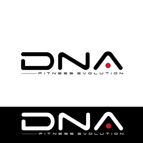 Evolution logo with the title 'Fitness logo design'