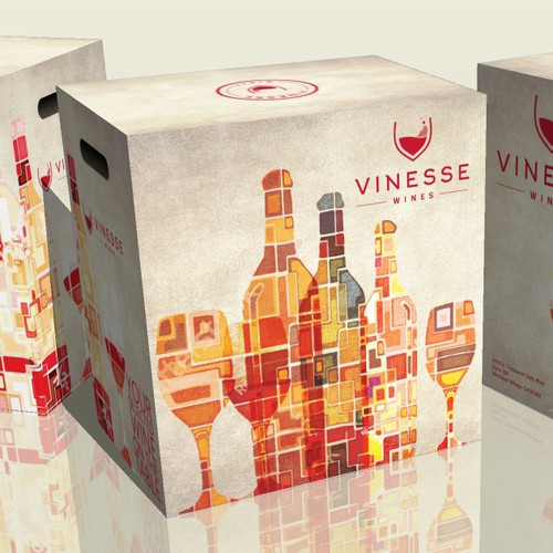 Wine packaging with the title 'VINESSE shipping wine box '