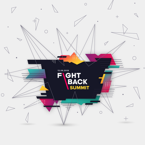 Explosion design with the title 'Abstract Graphic for the Fightback Summit event'