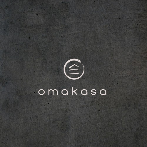 Japanese logo with the title 'Omakasa logo design'