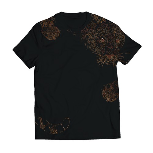 Cat t-shirt with the title 'Jaguar design for t shirt.'