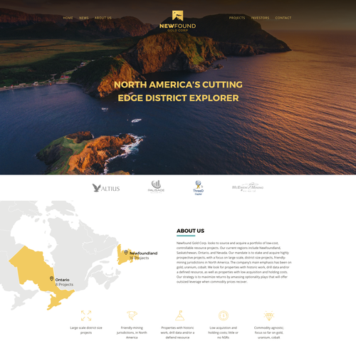 Map website with the title 'Landing page concept'