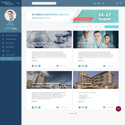 Feed design with the title 'Sequent Health'