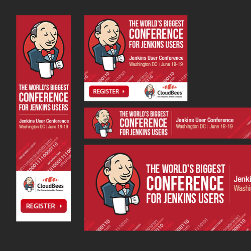 Conference design with the title 'Create Web Banners Ads for User Conference'