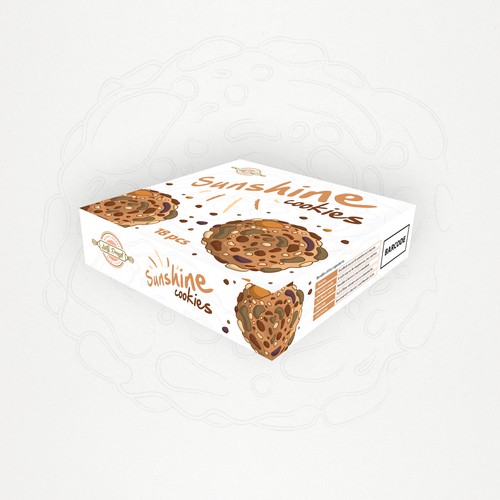 Biscuit packaging with the title 'Cookie  package design'