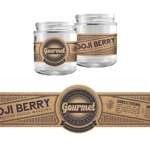 Lifestyle design with the title 'Create the next product label for Gourmet Botanicals'