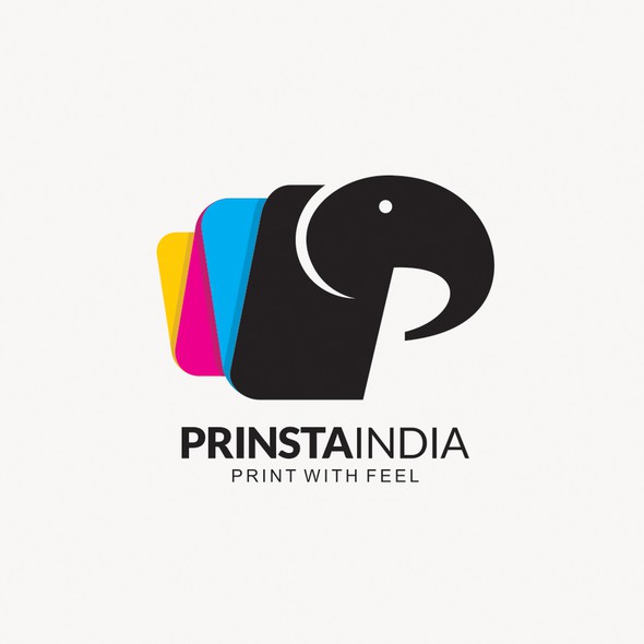 Elephant logo with the title 'Logo for Photo Printing Company from India.'