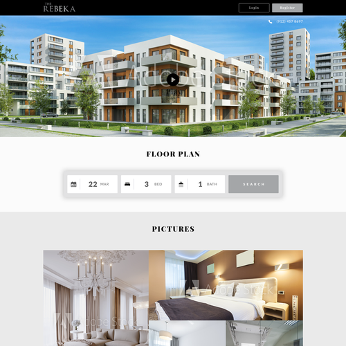 Building website with the title 'The Rebeka residential building'