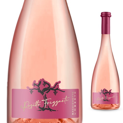 Sparkling wine label with the title 'Label for sparkling wine rosé'