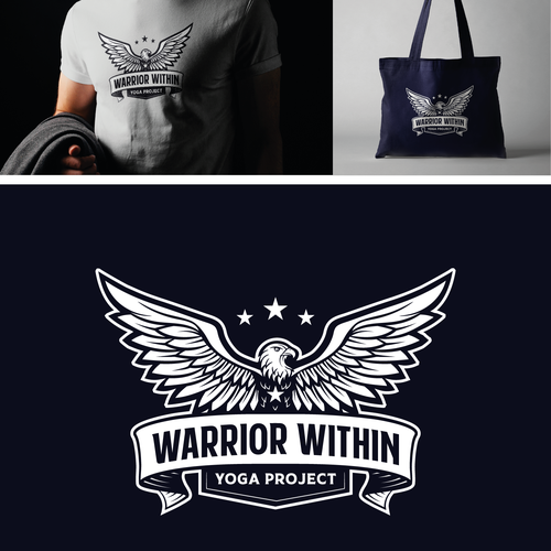 Veteran design with the title 'Warrior Within - Yoga Brand'