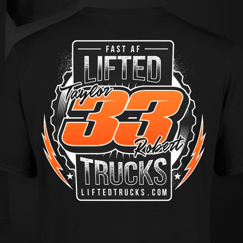 Truck design with the title 'Lifted Trucks - Tshirt design'