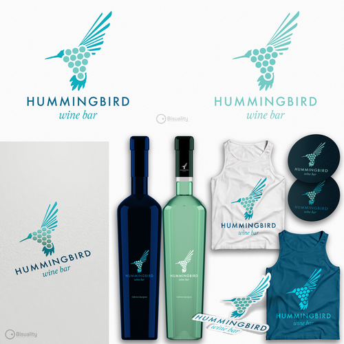 Winery logo with the title 'Hummingbird Wine Bar'
