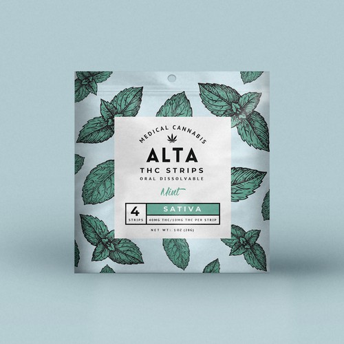 Weed packaging with the title 'Packaging Design for ALTA'