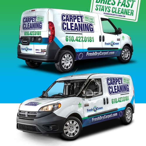 Carpet design with the title 'Fresh N Green Car Wrap'