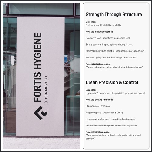 Commercial design with the title 'FORTIS HYGIENE'