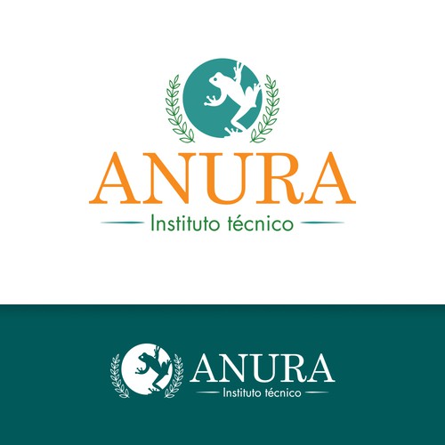 Frog logo with the title 'Logo for a educational institute'