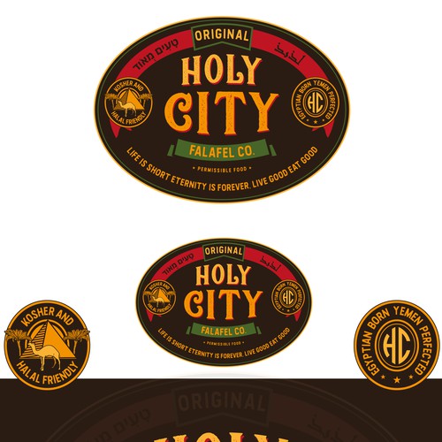 Restaurant brand with the title 'Holy city'