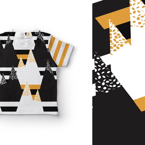 Print illustration with the title 'Scandinavian design inspired children's clothing'