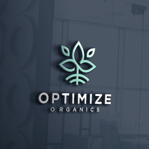 High design with the title 'Modern Logo for Optimize Organics, a Cannabis Consulting company'