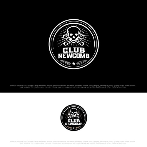 Drink brand with the title 'Club Newcomb'
