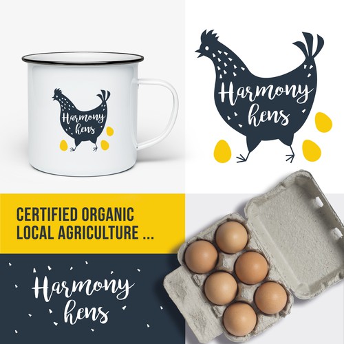 Egg logo with the title 'Logo design for chicken egg farm'
