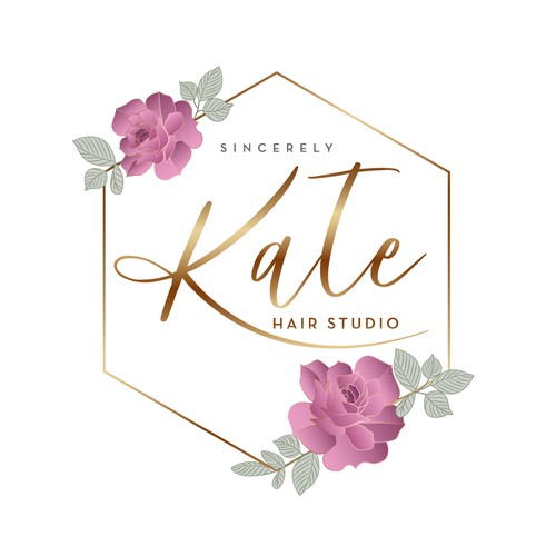 Hair logo with the title 'Sincerely Kate Hair Studio'