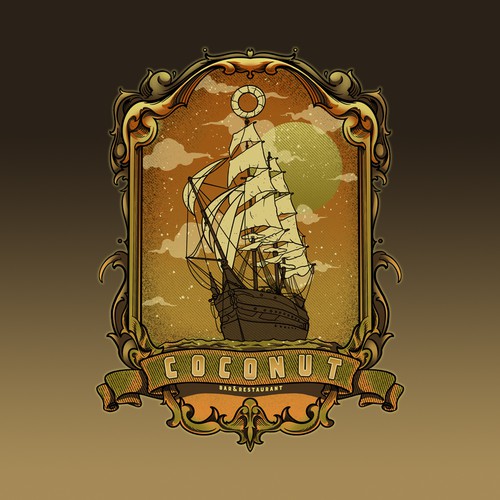 Beach bar design with the title 'vintage design'