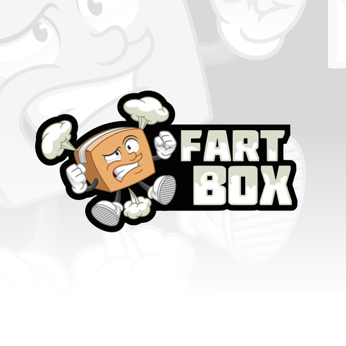 Comic logo with the title 'Mascot and Logo Design for Fart Box'