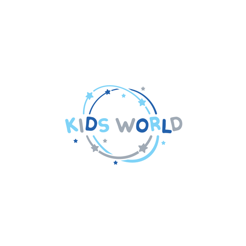Play logo with the title 'Fun and simple logo for Kids World'