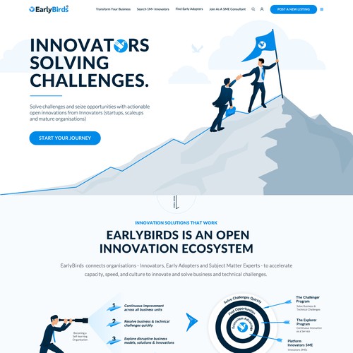 Space website with the title 'Earlybirds.io'