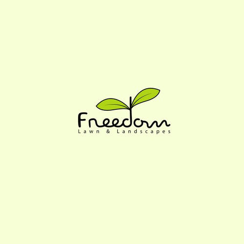 Garden brand with the title 'earthy logo for Freedom Lawn & Landscapes'