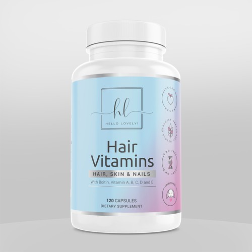 Creative label with the title 'Supplement bottle label design - Vitamins for Women'