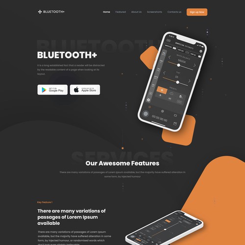 Typography website with the title 'Bluetooth+ for Blackmagic'
