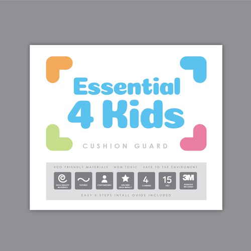 Classic packaging with the title 'Label for a product in the baby safety market'