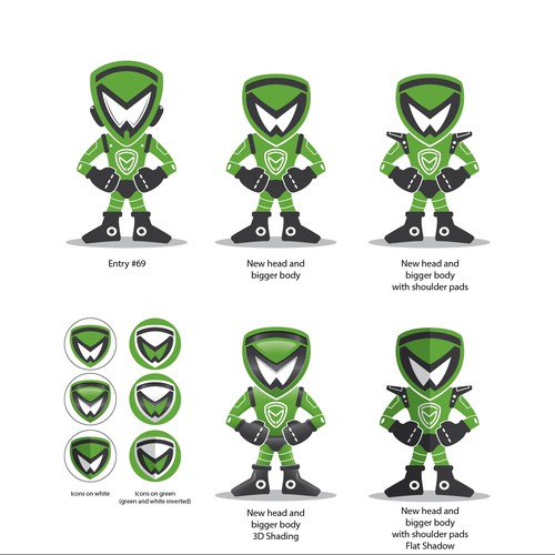 Bot design with the title 'Security bot character'