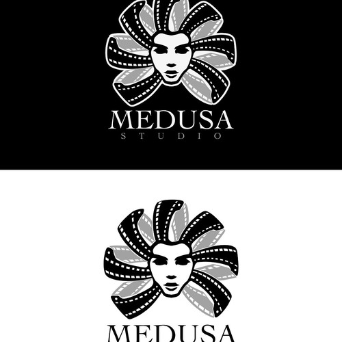 Medusa logo with the title 'Medusa Studio Logo Design'